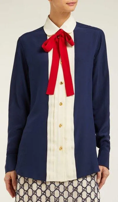 Neck-Tie Silk-Georgette Blouse