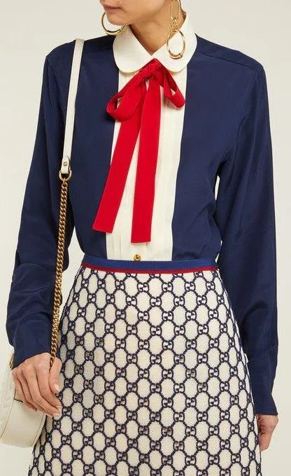 Neck-Tie Silk-Georgette Blouse