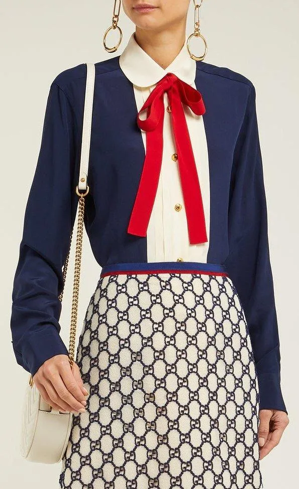 Neck-Tie Silk-Georgette Blouse