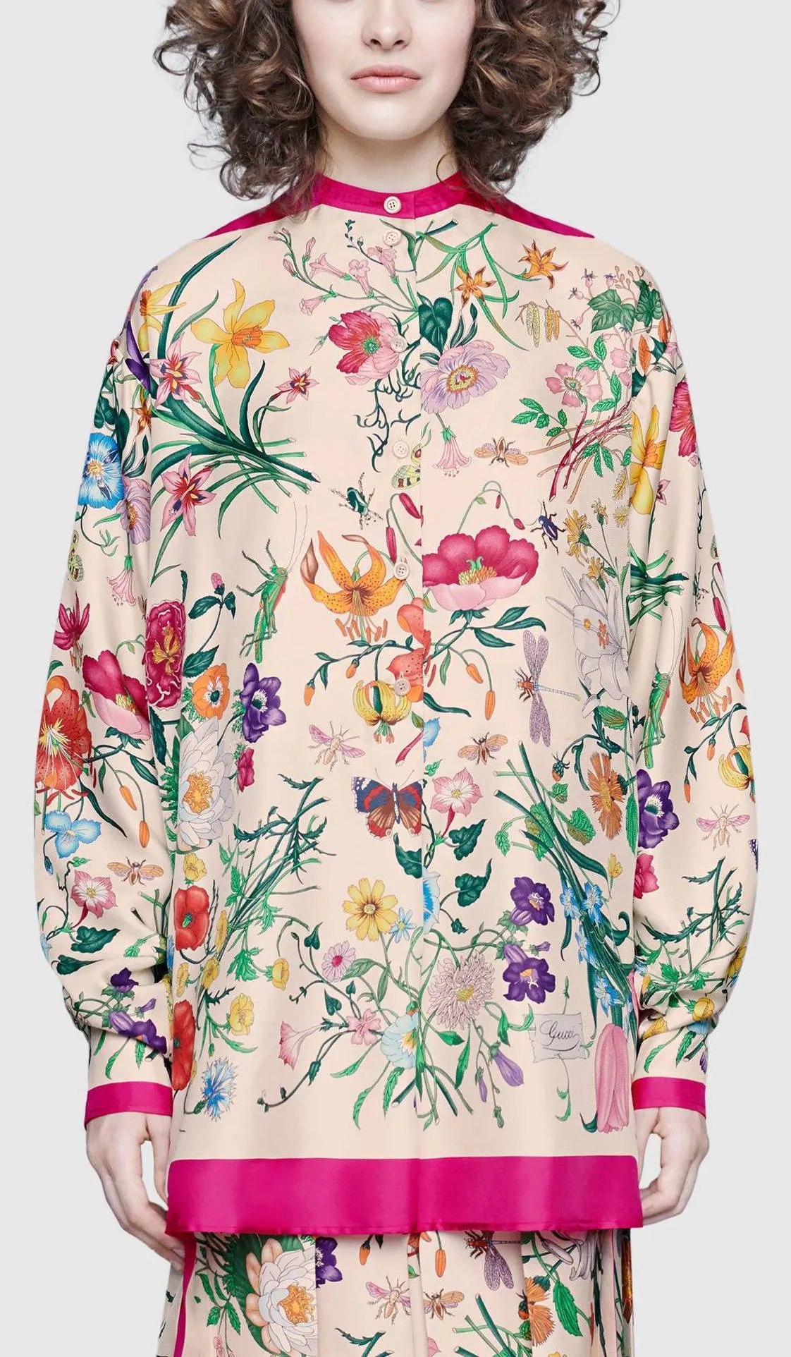 Oversize Shirt with Flora Print