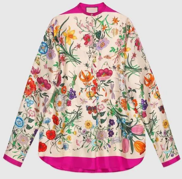 Oversize Shirt with Flora Print
