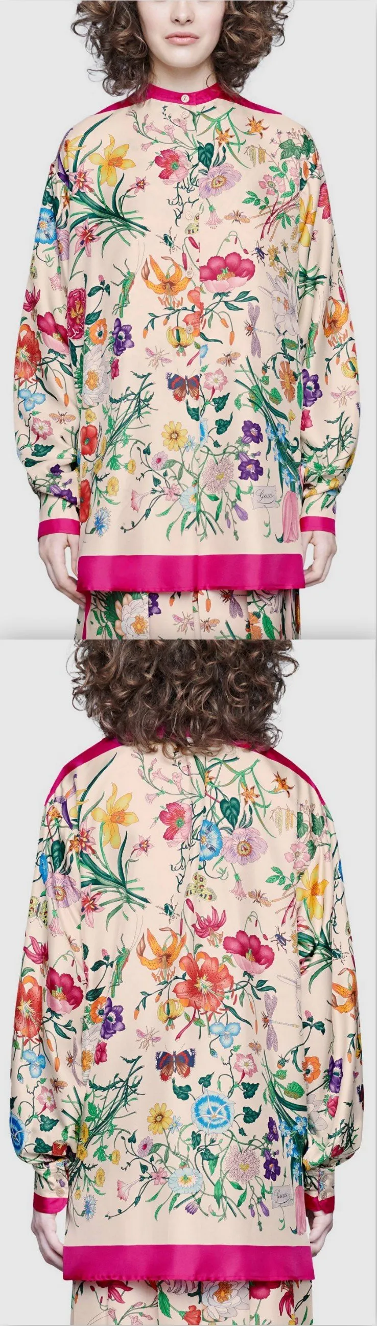 Oversize Shirt with Flora Print