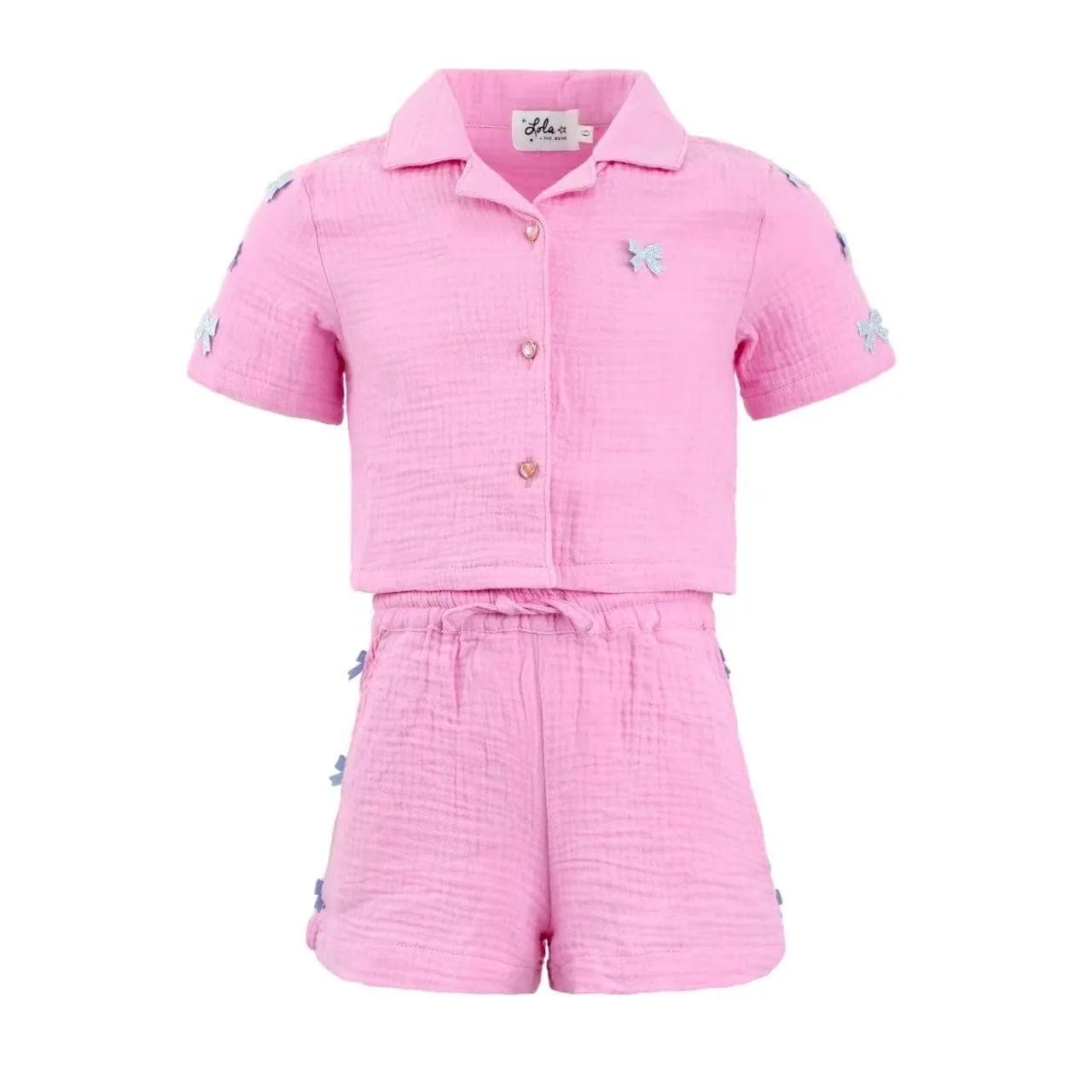 Pink Bows Summer Short Set