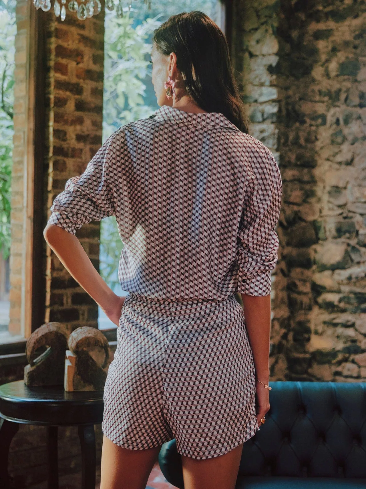 Printed Satin Shirt   Printed Satin Shorts