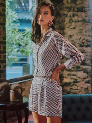 Printed Satin Shirt   Printed Satin Shorts