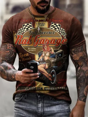Retro Motorcycle Road Casual T-Shirt
