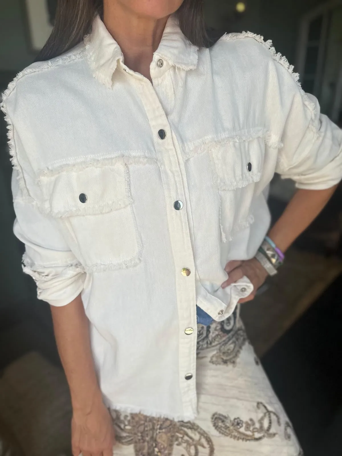 Rock & Roll Jacket- White/Blue