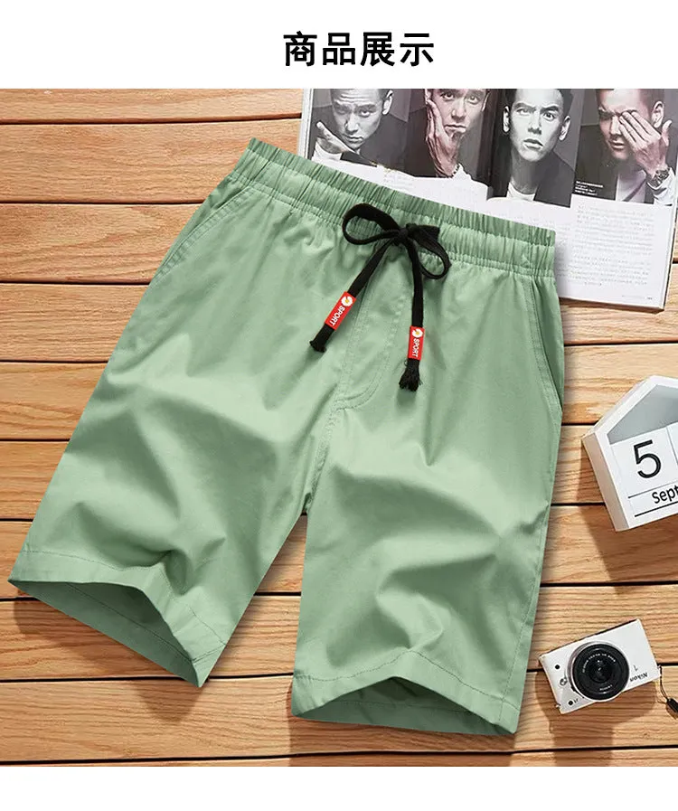 Summer Casual Shorts Cotton Blend knee length Breathable Cooling Men Pants Korean Thin Shorts