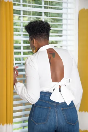 Surplice Open Back Bodysuit
