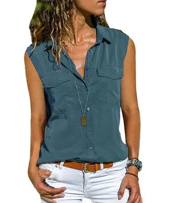 V-neck Sleeveless T-shirt