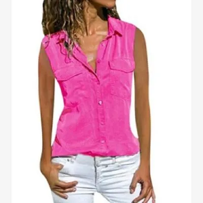 V-neck Sleeveless T-shirt