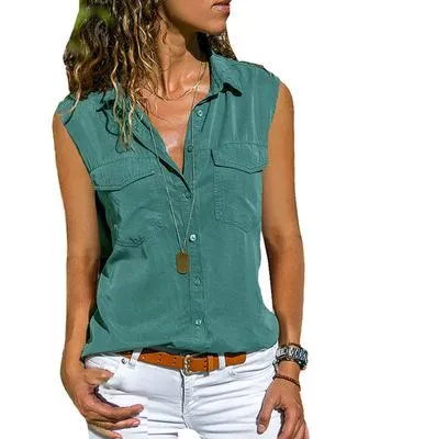 V-neck Sleeveless T-shirt