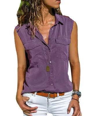 V-neck Sleeveless T-shirt