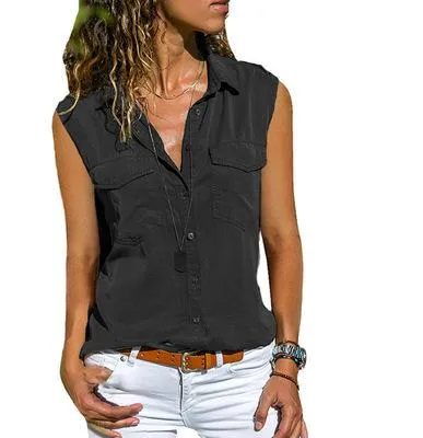 V-neck Sleeveless T-shirt