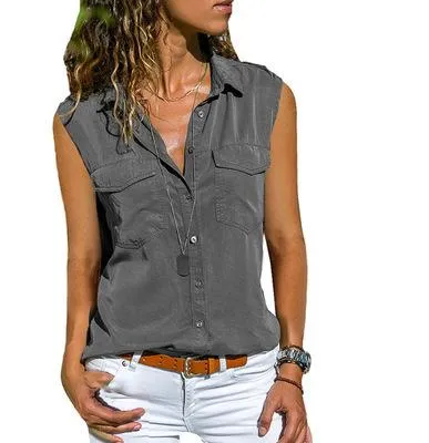 V-neck Sleeveless T-shirt