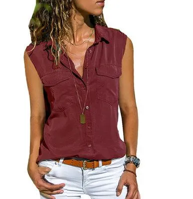 V-neck Sleeveless T-shirt