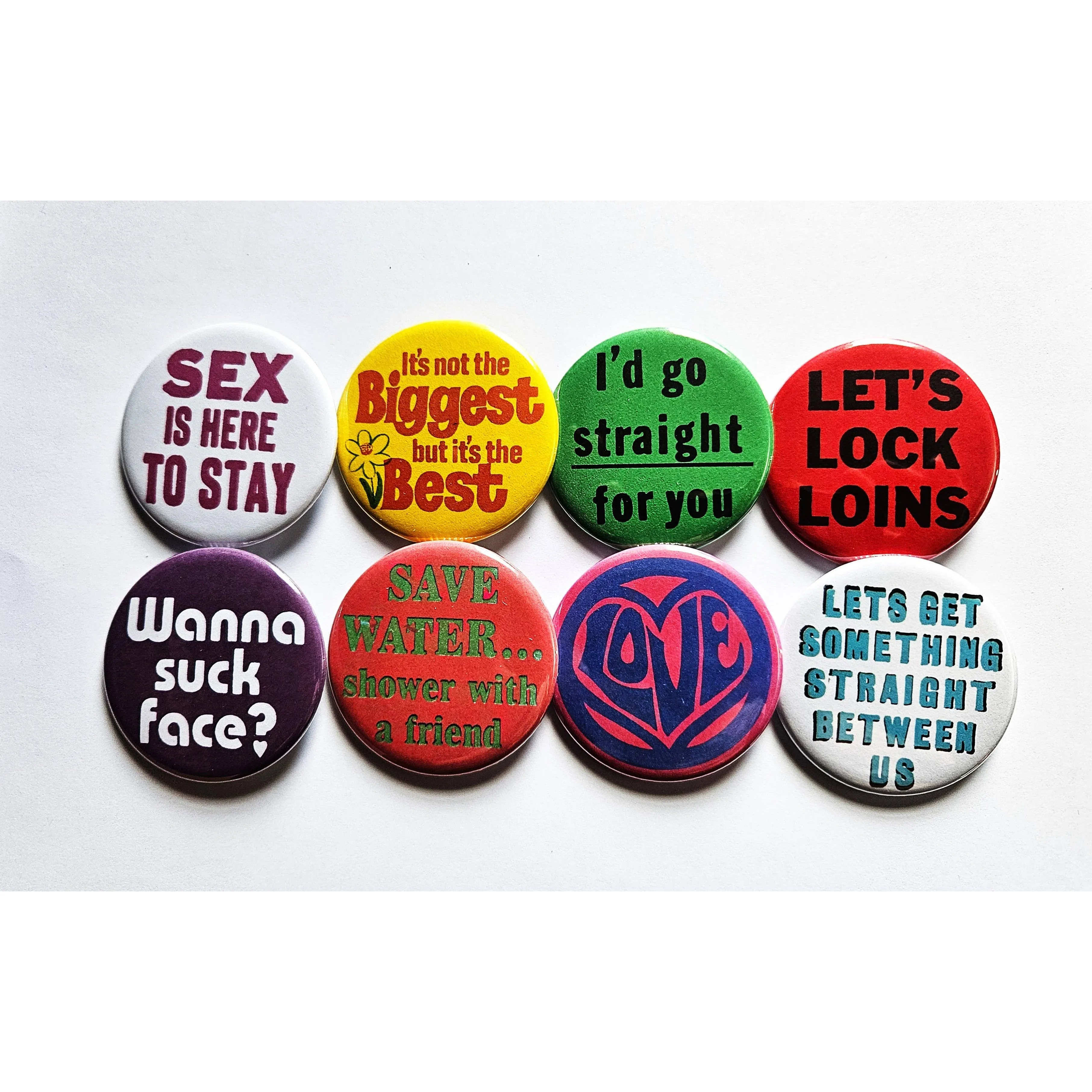 Vintage Reproduction Save Water Shower With a Friend Small Pinback Button | 1.25" Diameter