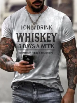 Vintage  Whiskey Badge Casual T-Shirt